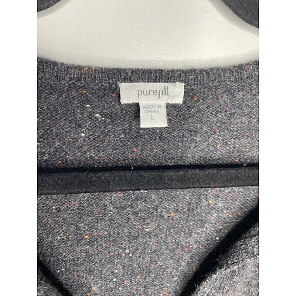 J. Jill Pure Jill Sweater Size L Women's Wool Blend V-Neck Pullover 3/4 Sleeves - Picture 3 of 7